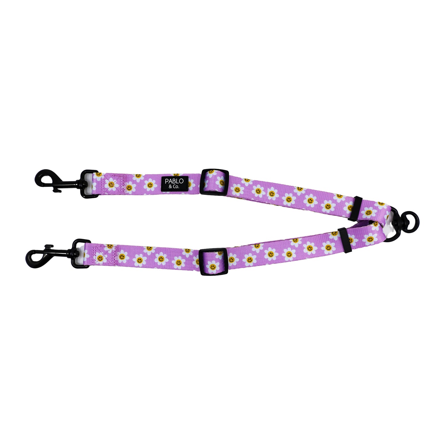 Lilac Smiley Flowers: Adjustable Leash Splitter