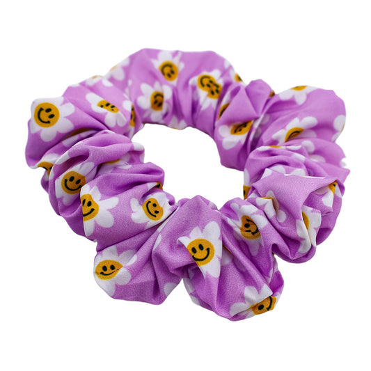 Lilac Smiley Flowers Scrunchie