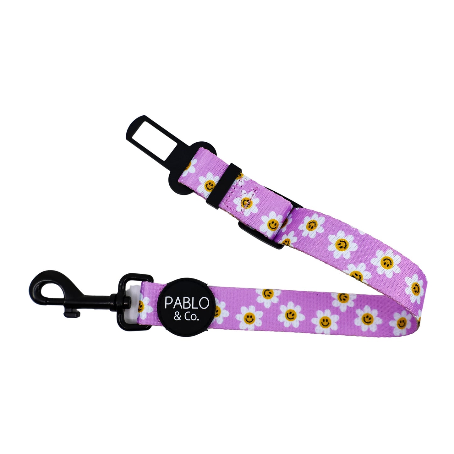 Lilac Smiley Flowers: Adjustable Car Restraint