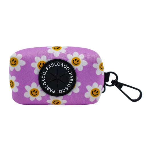 Lilac Smiley Flowers - Poop Bag Holder