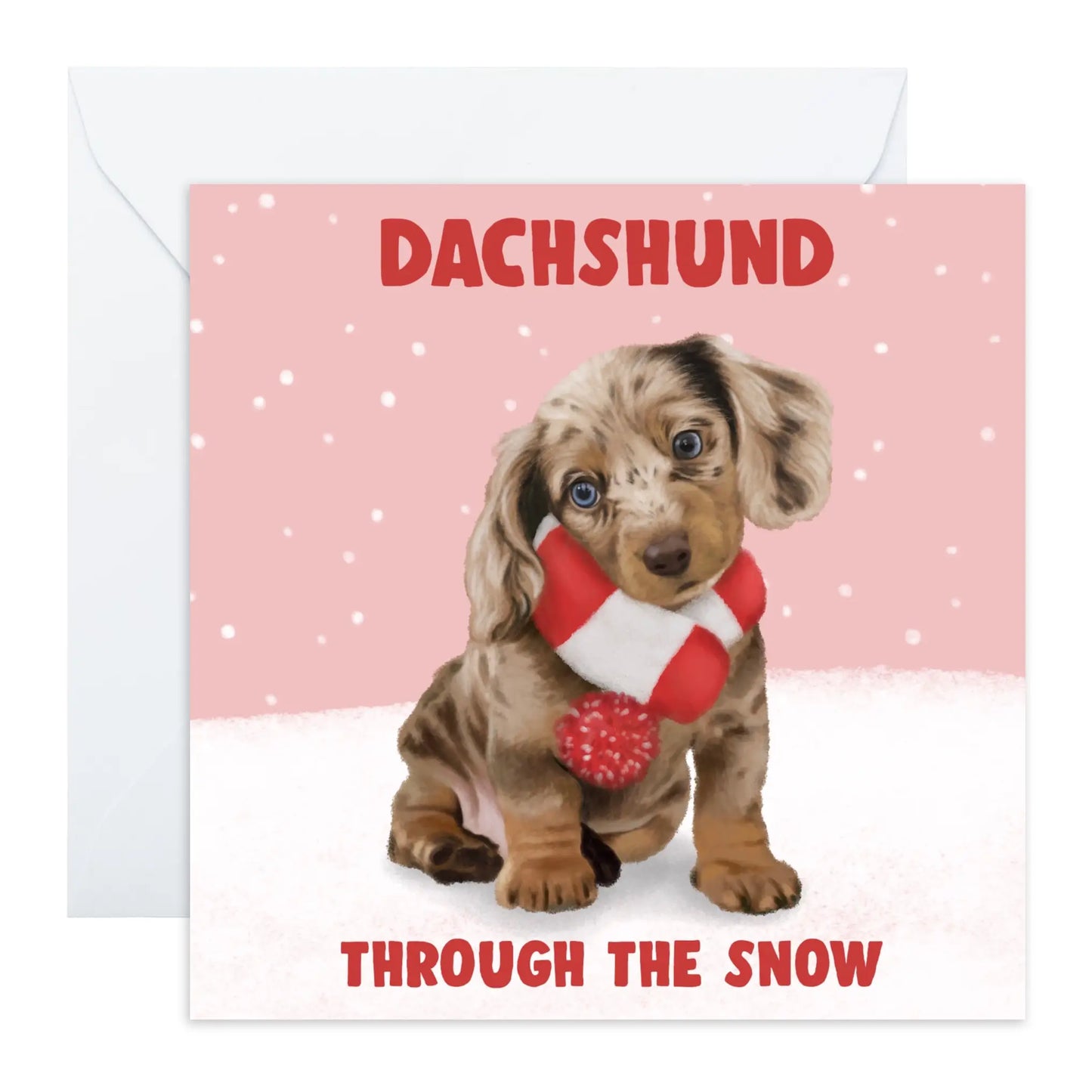 Dachshund Through the Snow Puppy: Greeting Card