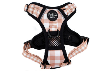 Chocolate Gingham: No Pull Adventure Harness