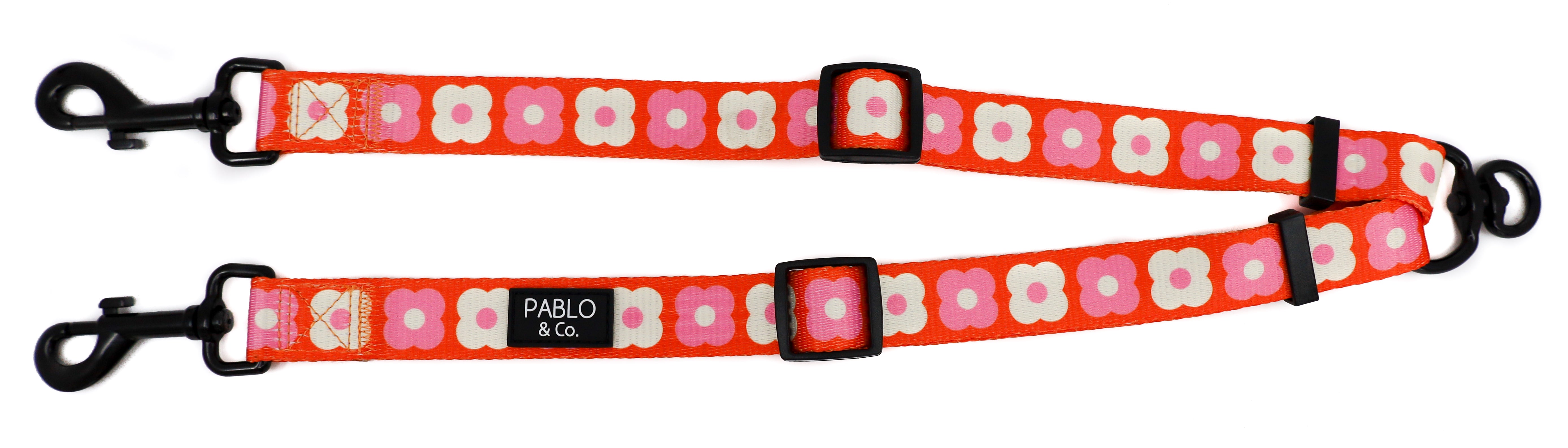 Pink Checkered Daisies: Adjustable Leash Splitter – Pablo & Co. Boutique