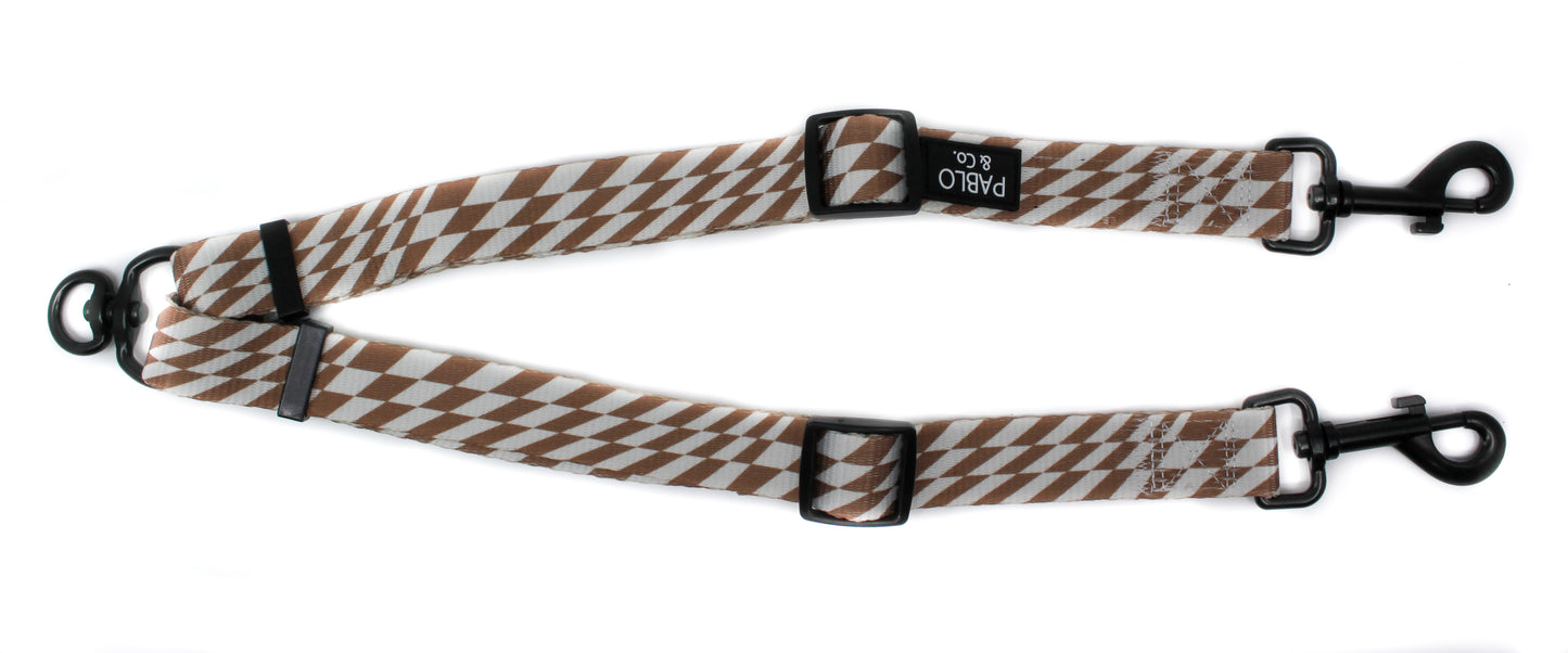 Brown Check Check: Adjustable Leash Splitter