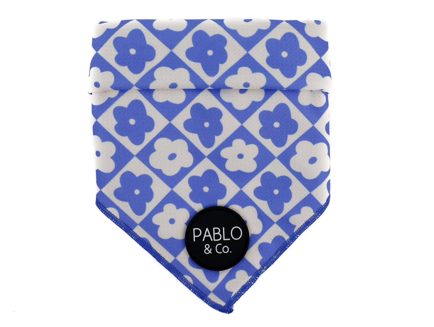 Blue Checkered Daisies - Dog Bandana