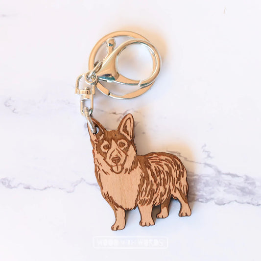 Wooden Keyring: Corgi