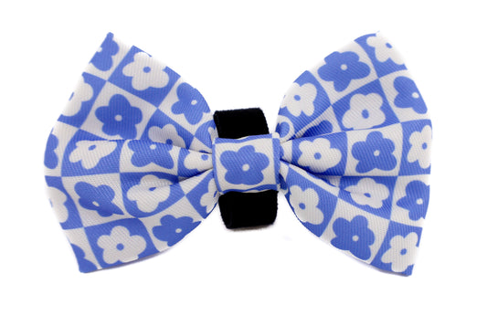 Blue Checkered Daisies: Bow Tie