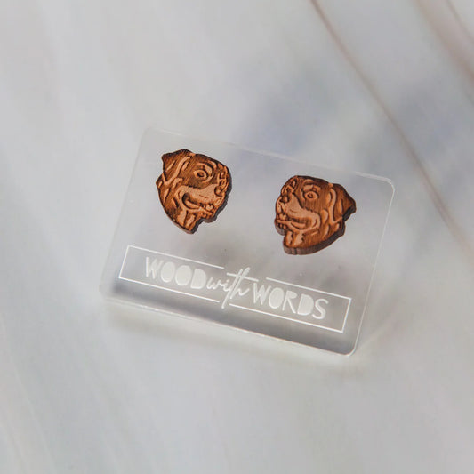 Wooden Earrings: Rottweiler