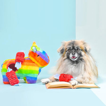 Zippy Paws: Rainbow Pinata with Candy Burrow Toy