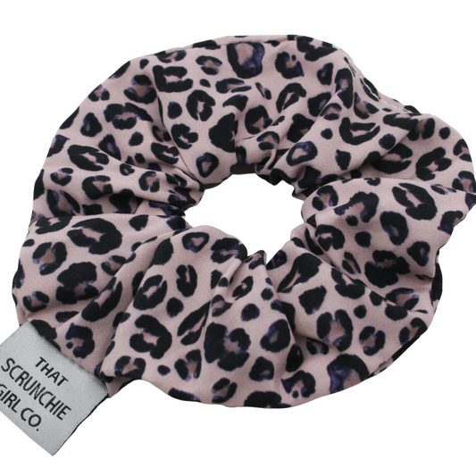 Pink Leopard Scrunchie