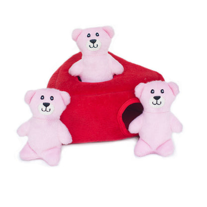 Zippy Paws: Heart 'n Bears with 3 Squeaky Bears Burrow Toy