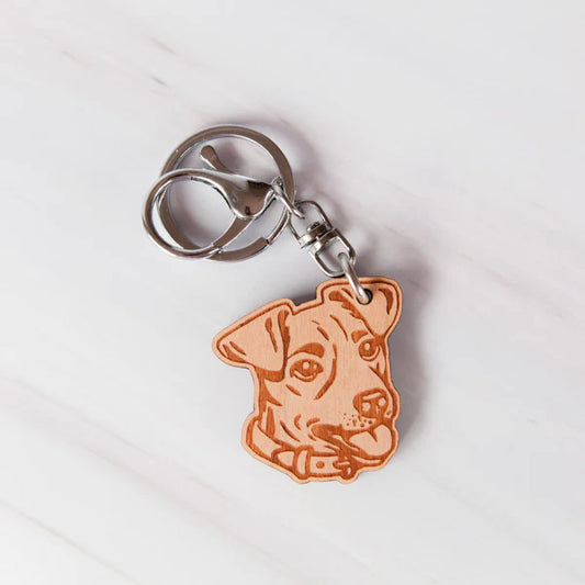 Wooden Keyring: Jack Russell